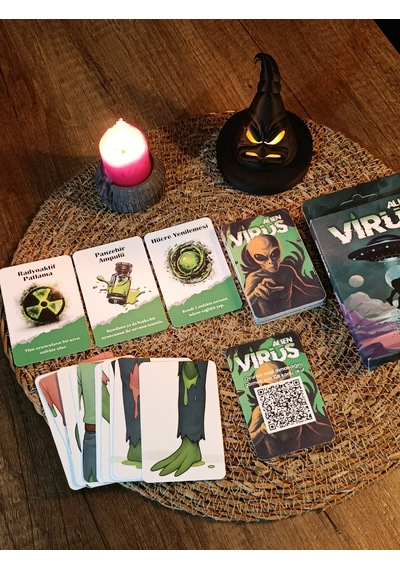 Virüs Alien Strateji Oyun Kartları - Kese Hediyeli 50 Kart