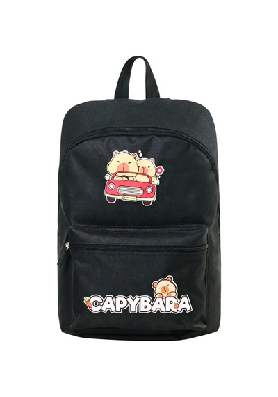 Capybara Orijinal Lisanslı Çocuk Okul Çantası Su Geçirmez Siyah