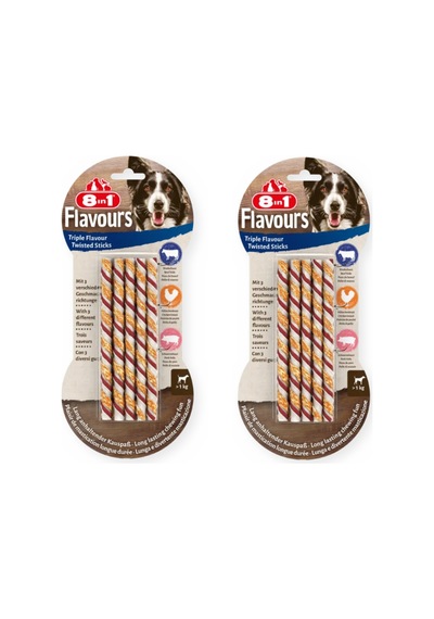 8in1 Flavours Triple Flavour Twisted Sticks Üçlü Lezzet Çubukları 70 Gr X 2 Adet