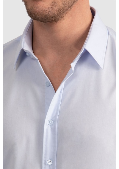 Tudors Slim Fit Dar Kesim Tery Cotton Erkek Gömlek-23408 Mavi Tudors Slim Fit Dar Kesim Tery Cotton Erkek Gömlek-23408 Mavi