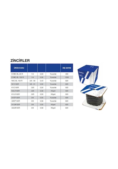 Carlton A1ep-100r Motorlu Testere Top Zinciri 3/8 1,3mm Ayak Yuvarlak 820 Diş
