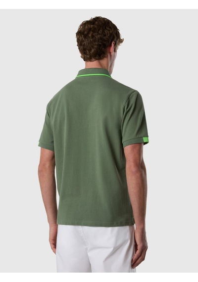 North Sails Kontrast Şertili Kısa Kollu Erkek Polo Yaka T-shirt-33501 Yeşil