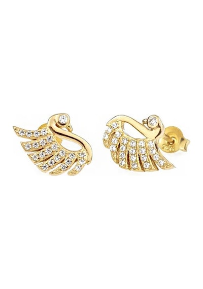 Masaliko Flamingo Gümüş Küpe Sb1319, 925 Ayar Gümüş, İthal Ürün - Çift / Altın Altın