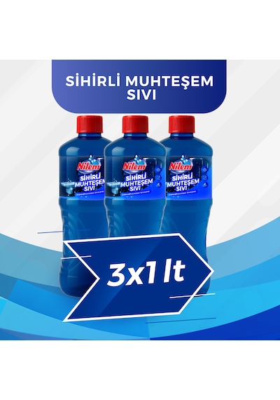 Nilem Sihirli Muhteşem Sıvı Fayans ve Duşakabin Temizleyici 3 x 1 L