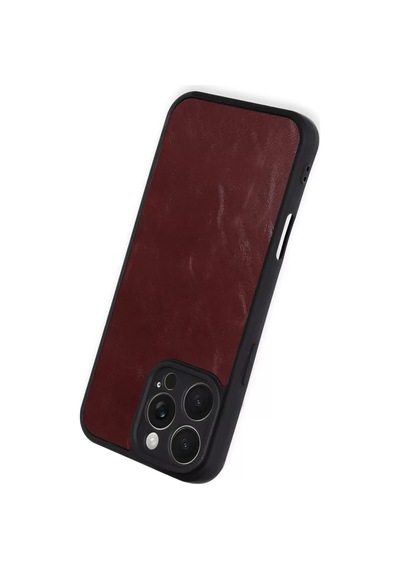 Newface Apple İphone 16 Pro Max Kılıf Aras Deri Kapak - Bordo