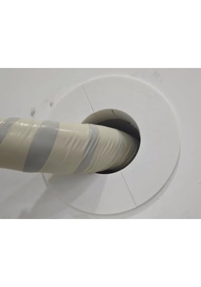 Klima Borusu Delik Kapatma Dekoratif Kapak, 11 Cm Çap, Bej Ve Beyaz, Plastik, Isı Yalıtımı