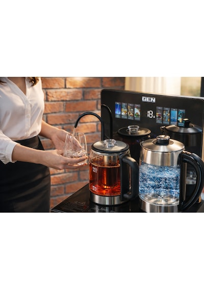GEN 1412 Tea Or Coffee Çay - Türk Kahvesi - Filtre Kahve - Soğuk Su ve Sıcak Su - Akıllı Su Sebili - Çay Kahve Makinesi