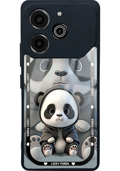 Tecno Pova 6 Pro White Lucky Panda Tasarımlı Glossy Telefon Kılıfı Çok Renkli
