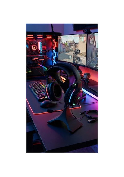 Fandora Modern Minimalist Masaüstü Kulaklık Standı - Gamer Headset Askısı Tutucu Siyah