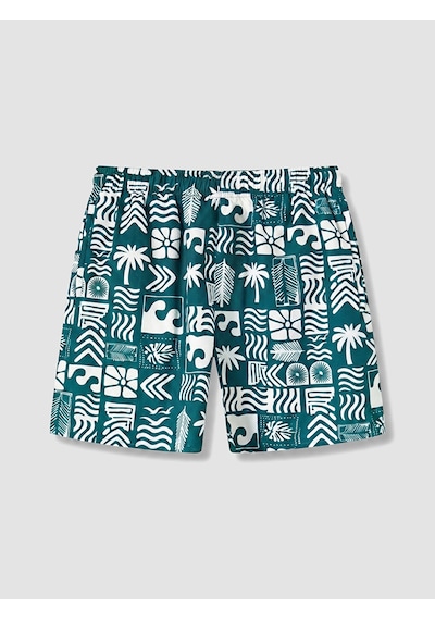 Lcw Swımwear Petrol Kısa Boy Desenli Erkek Deniz Şortu