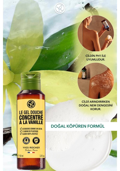 Yves Rocher Konsantre Duş Jeli - Nemlendirici Egzotik Vanilya -sls,sles İçermez,vegan-100ml Diğer