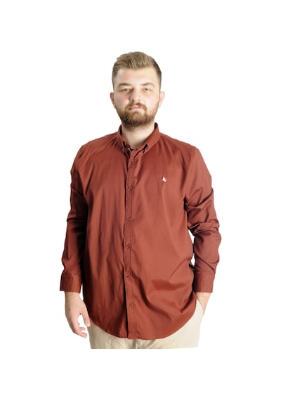 Mode Xl Büyük Beden Erkek Gömlek U.kol Tom Oxford 23303 Mürdüm 001