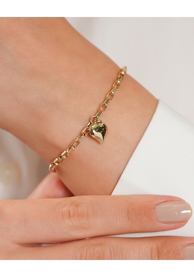 Debora Jewelry 14 Ayar Altın Kalpli Bileklik