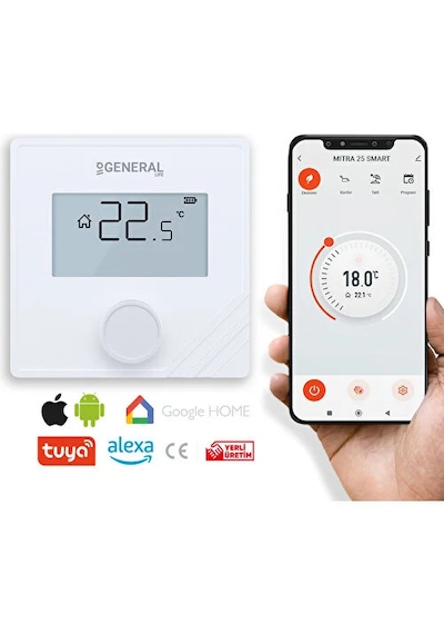General Mıtra 25 Smart Kablosuz Wi-Fi Kontrollü Akıllı Oda Termostatı