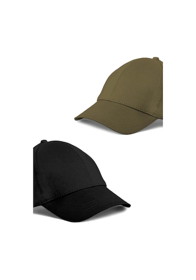 Eke Tekstil Unisex Siyah Ve Haki Rengi 2'li Beyzbol Şapka Seti - Unisex Siyah - Haki