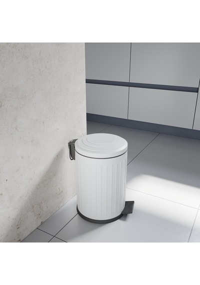 Aqua Bagno Midas Çöp Kovası -pedallı 12 Lt. , Beyaz