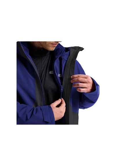 Jack Wolfskin Stonetraıl 3ın1 Jkt M Erkek Outdoor Montu 3'ü 1 Arada A66291-285 Siyah
