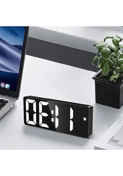 Dijital Masa Saati, Usb Güç İle Çalışan Aynalı Tasarım 07 Beyaz