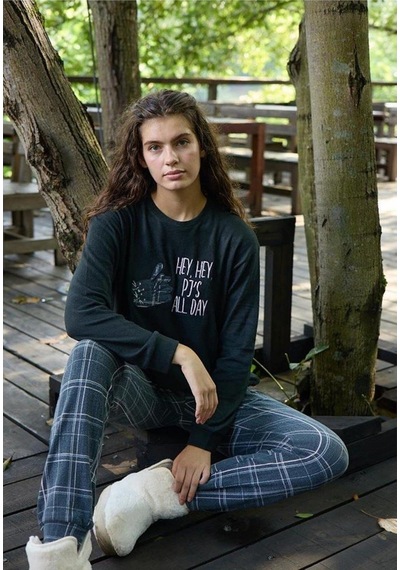 Aydoğan Kadın Bisiklet Yaka Termal Pijama Takımı 30054s- 1 Adet Siyah