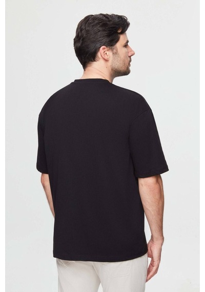 D's Damat Oversize Siyah Baskılı %100 Pamuk T-shirt 2EC14ORT05211 Siyah