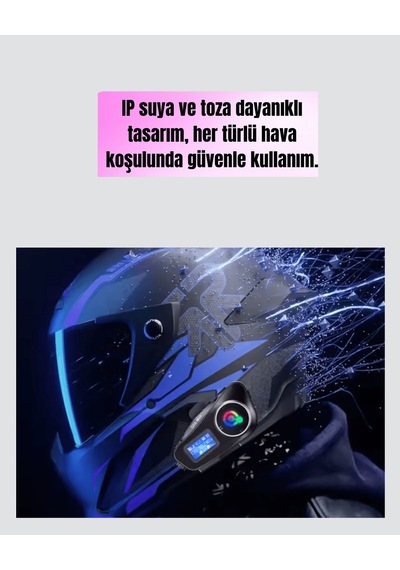 Su Geçirmez Bluetooth 5.3 Kask Kulaklığı 1000mah Bataryalı Xxuczzzq58intercom-7