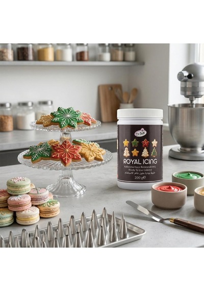 Royal Icing Siyah 200 Gr Hazır Kurabiye Ve Pasta Süsleme Kreması