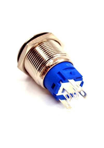 19mm Yaylı Metal Buton Yeşil Işıklı 1no/1nc Anahtar 12v 24v
