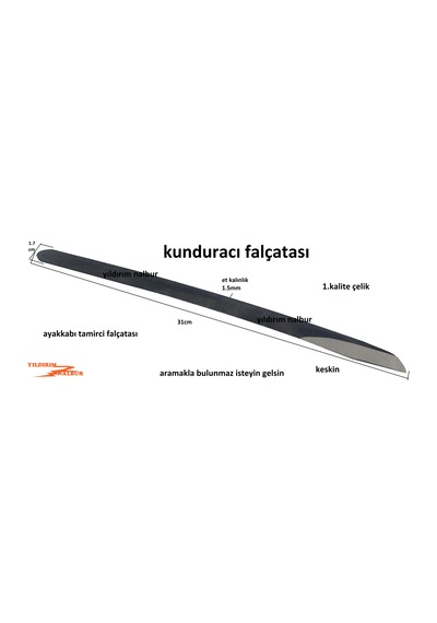 Kunduracı Falçatası Büyük Uzun Ayakkabıcı Tamir Bıçağı Falçata