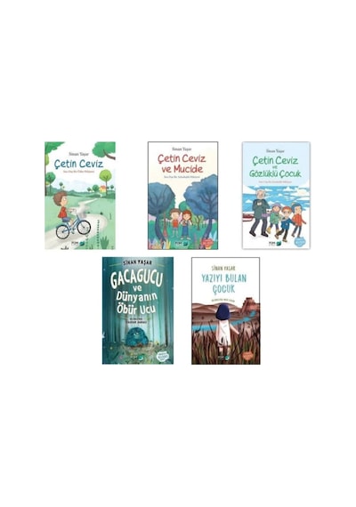 Sinan Yaşar 5 Kitap Set - Çetin Ceviz - Mucide - Gözlüklü Çocuk - Yazıyı Bulan Çocuk - Gacagucu