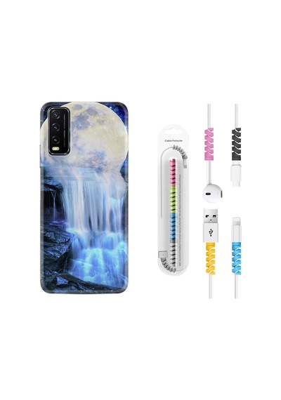 Vivo Y20 Kılıf Kablo Koruyuculu Blue Moon 1308