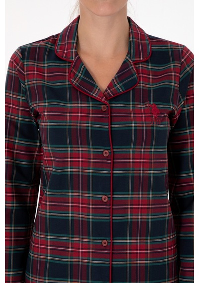 U.S. Polo Assn. Kadın Kırmızı Yılbaşı Temalı Pijama Takımı 50318817-VR030