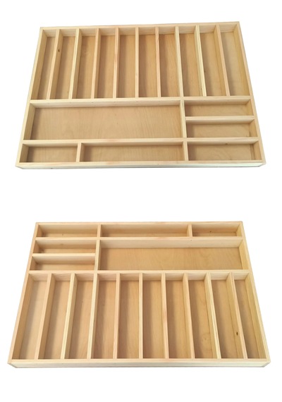 Ayfiwood 65x45 Cm. Doğal Ahşap Kaşıklık Kepçelik Mutfak Çekmece İçi Organizer