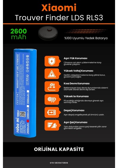 Xiaomi Trouver Finder Lds Rls3 2600mah Robot Süpürge Bataryası