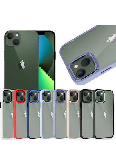Apple Uyumlu iPhone 13 Kılıf Luna Lens Kamera Çerçeveli Silikon Kapak