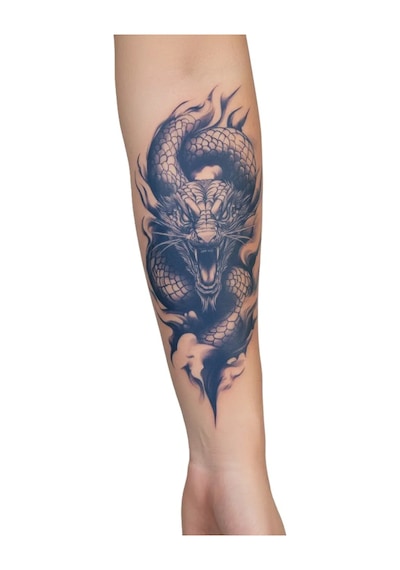 Dragon Saldırısı 1 Ay Kalıcı Geçici Dövme Yapıştırma Dövme