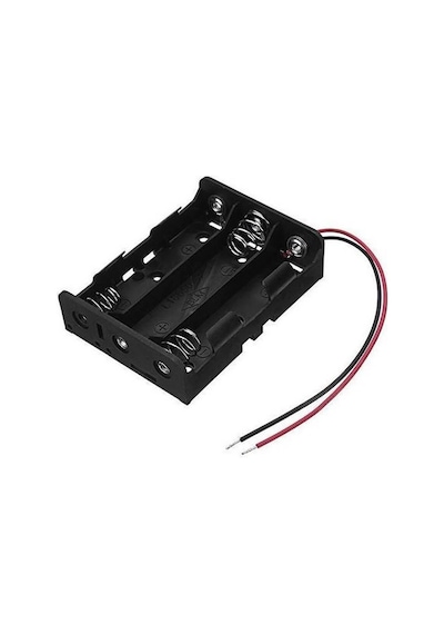 Koodmax - 10 Adet - 3 Lü Aa Kalem Pil Kutusu Yuvası 4.5v Kablolu Kalem Pil Tutucu