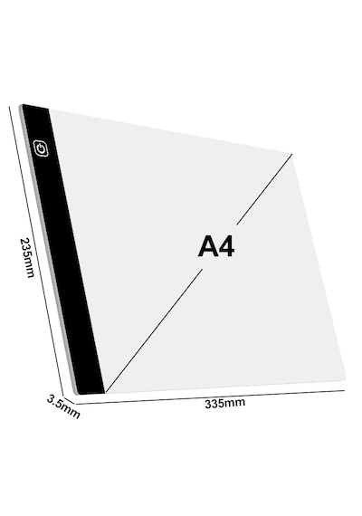 TechTic A4 Led Işıklı(3 Seviye) Çizim Kopyalama Animasyon Portre Dövme Grafik Çizim Tableti
