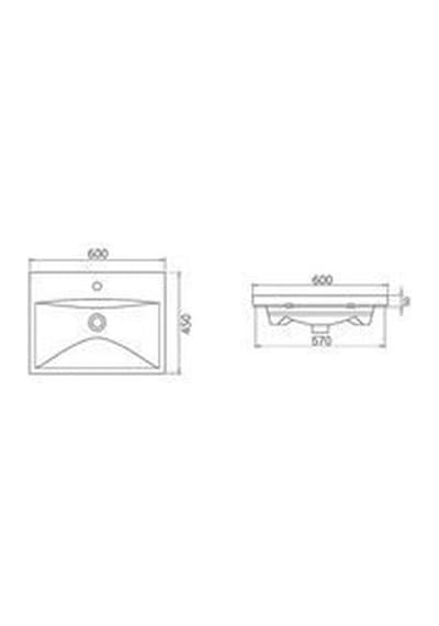 Turkuaz Seramik Cerastyle Elite 60 x 45 CM Etajer Uyumlu Damlalıklı Lavabo