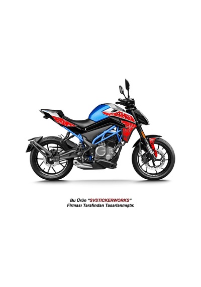 Cfmoto 250nk Orta Tattoo Desen Dövme Sticker Set Sağ Ve Sol Yeni Kasa Uyumlu Kırmızı