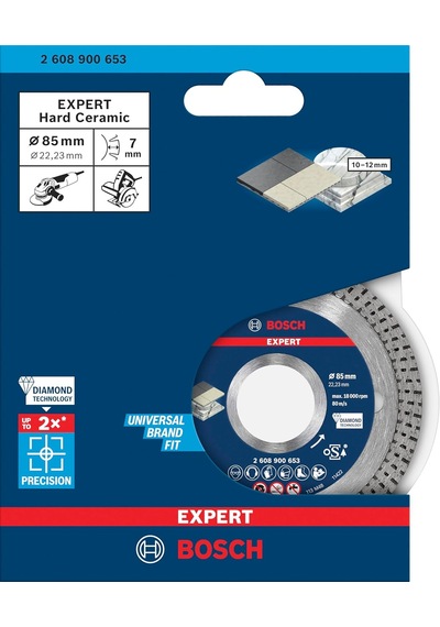 Professional 1x Expert Hardceramic Elmas Kesme Diskleri Sert Fayanslar, Sert Taş, Ø 85 Mm, Aks