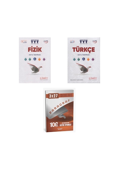 2027 2027 Limit Tyt Fizik + Türkçe Soru + Anla Kazan Paragraf Deneme 3'lü Set