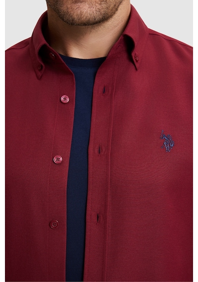 U.S. Polo Assn. Erkek Bordo Uzun Kollu Basic Gömlek 50324708 Vr014