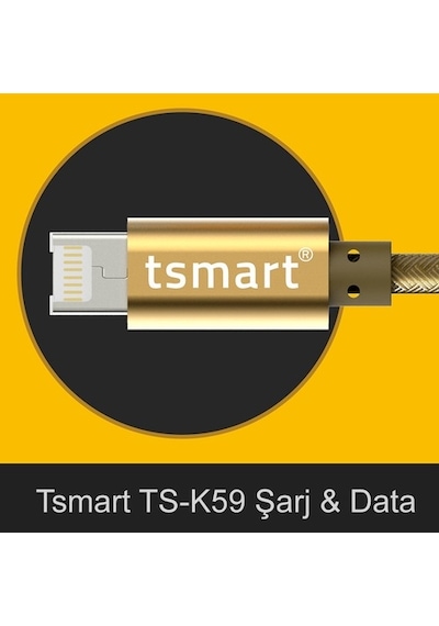 Tsmart Tek Şarj Başlıklı Apple iPhone Uyumlu Ve Android Şarj Kablosu