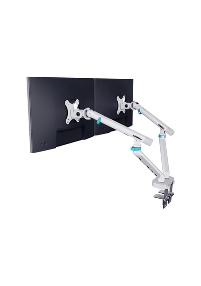 Özel Tasarım Çiftli Monitör Kolu Max 35" 10kg Taşıma Kapasiteli Mekanik Yaylı Hızlı Vidasız Montaj