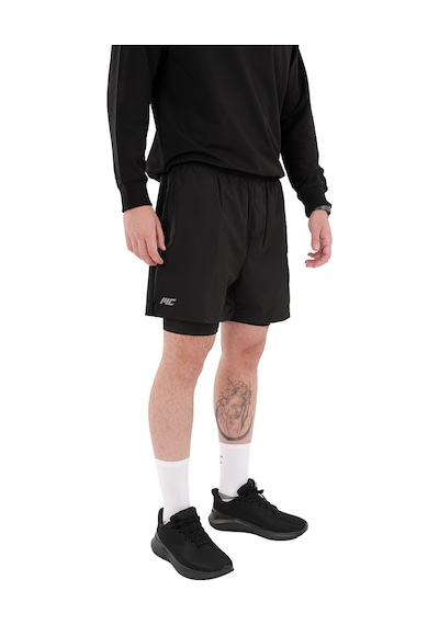 Musclecloth Performance 2 In 1 Erkek Taytlı Şort Siyah Siyah