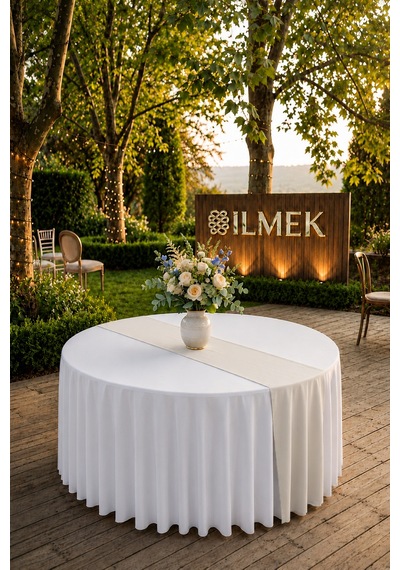 Dertsiz Runner Ütü İstemez, Leke Tutmaz Düğün, Davet, Organizasyon, Otel, Restoranlar Ve Ev İçin Krem Krem