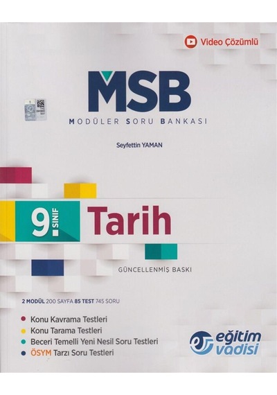 9.Sınıf Tarih Msb Modüler Soru Bankası -  Eğitim Vadisi