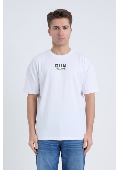 Velvoria Unisex Oversize Beyaz Run T-shirt