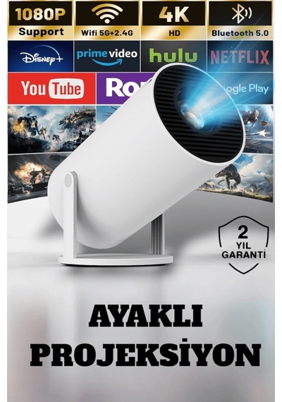 Hubrendy Tekno Hdmı Ve Full Hd Teknolojili 160 Ansı Lümen Kablosuz Projeksiyon