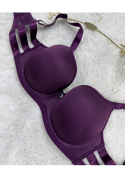 Le Jardin Marilyn Soft Cup Balenli Desteksiz Büyük Beden Sütyen - Mürdüm